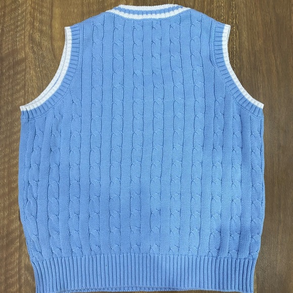 Brandy melville blue and white knitted vest - Picture 2 of 3